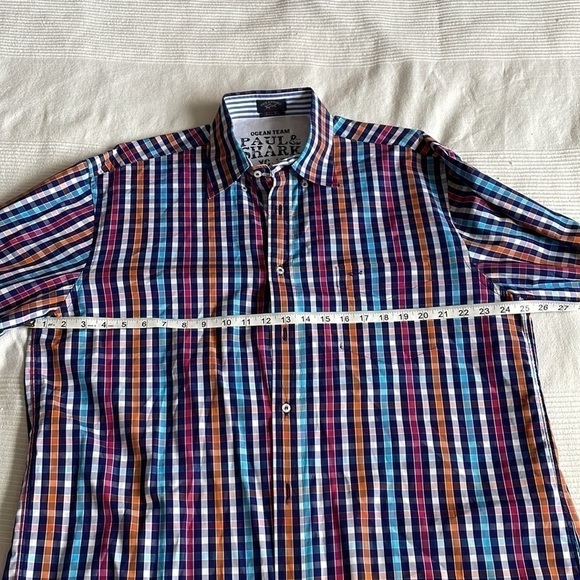 Paul & Shark Ocean Team Multicolour Check Long Sleeve Button Up Size XXL - Picture 7 of 8